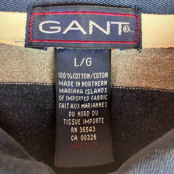 Vintage 1990s Gant USA Striped Rugby Long Sleeve Shirt - Picture 4 of 7